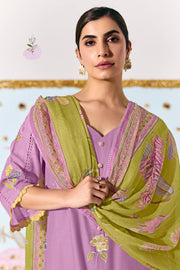 Pure Mal Chanderi Embroidered Cotton Salwar Kameez